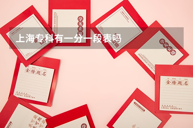 上海专科有一分一段表吗